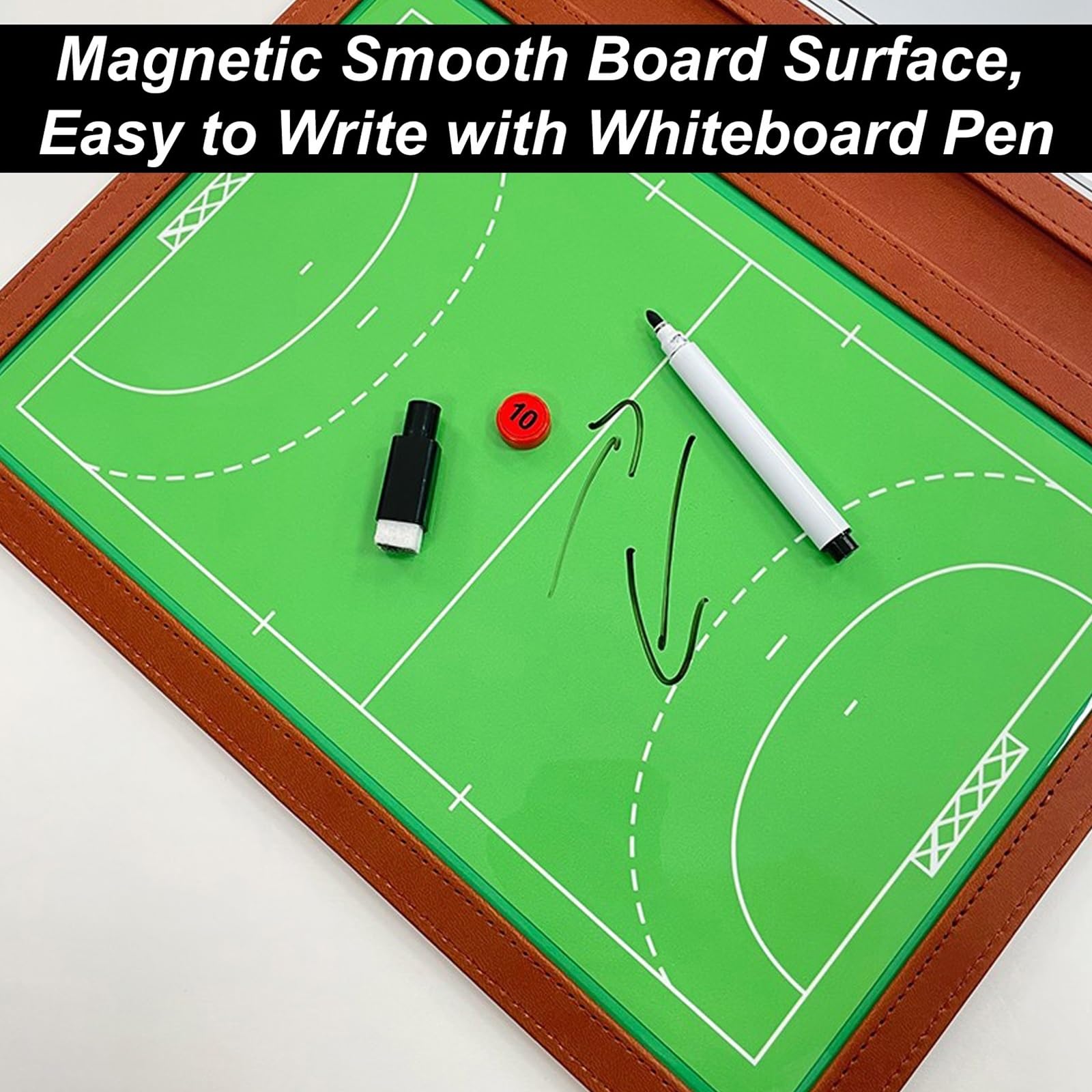 Handball Coaches Board Professional, Handball Taktiktafel Klappbar Trainermappe, Inklusive Stift, Robustes Material, Beidseitig Verwendbar, Ideal für das Training