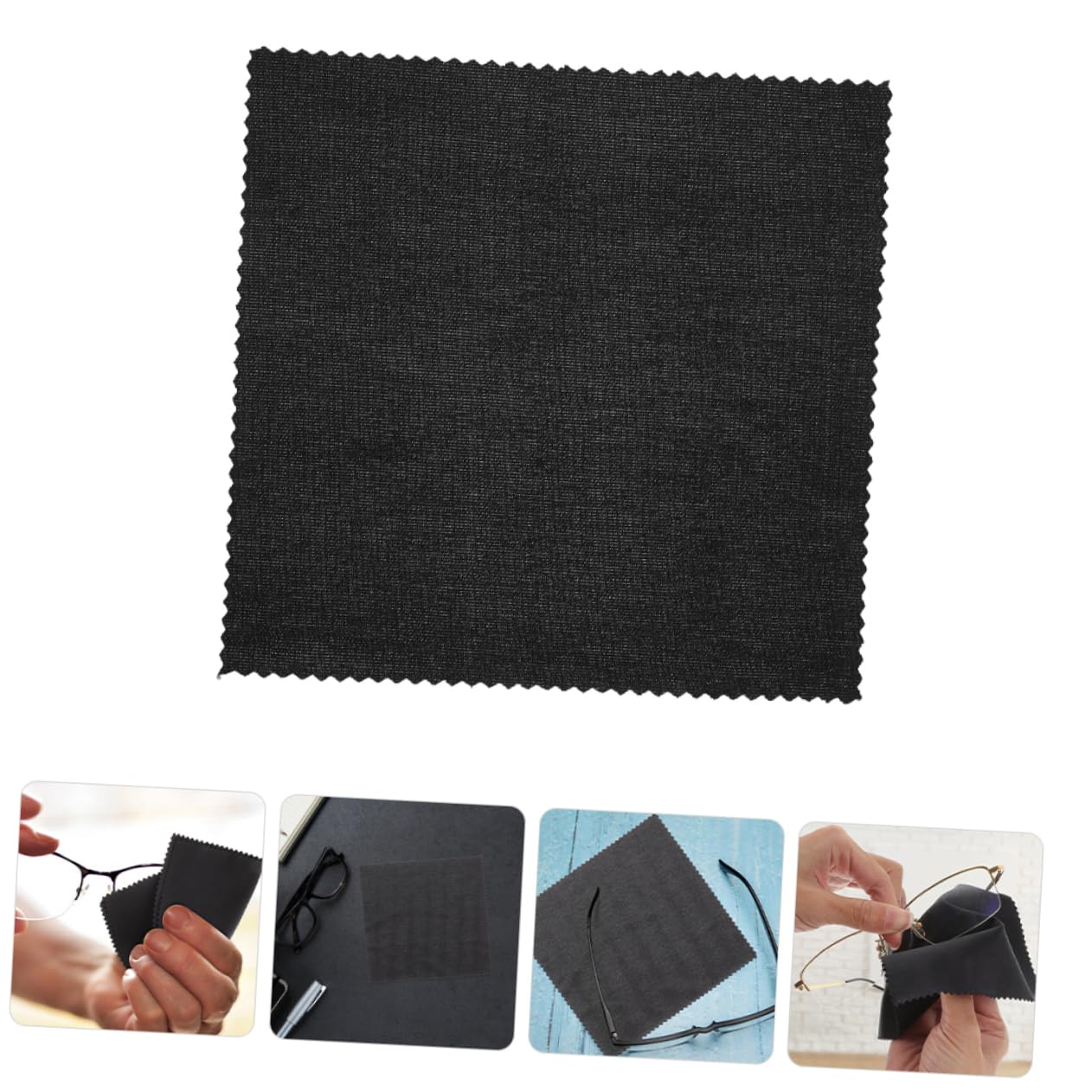 PACKOVE Para Gafas Limpieza De Gafas De Pantalla Tableta Técnico Limpiadoras De Anteojos Para Lentes Fibra Extrafina Black 50 Piezas*4