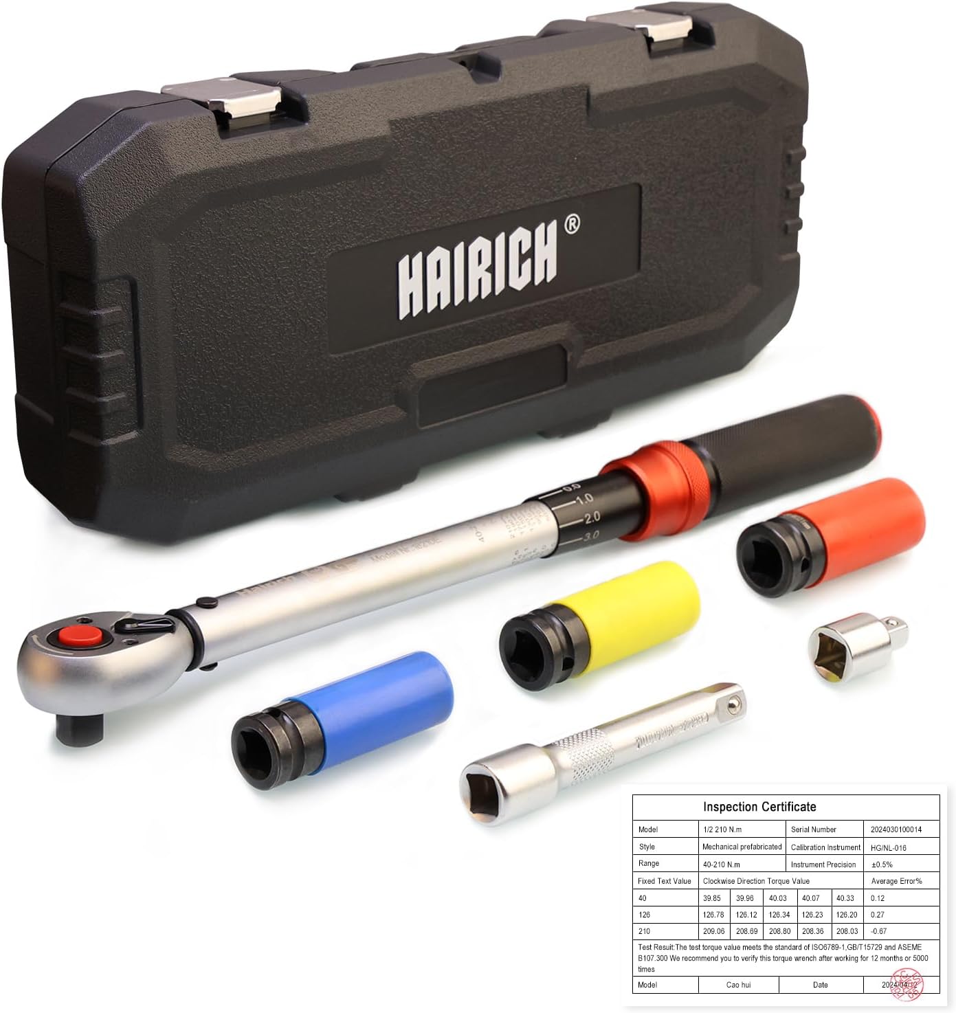 Drehmomentschlüssel 1/2 Zoll 40-210 Nm - TÜV Zertifiziert Für Auto & Motorrad