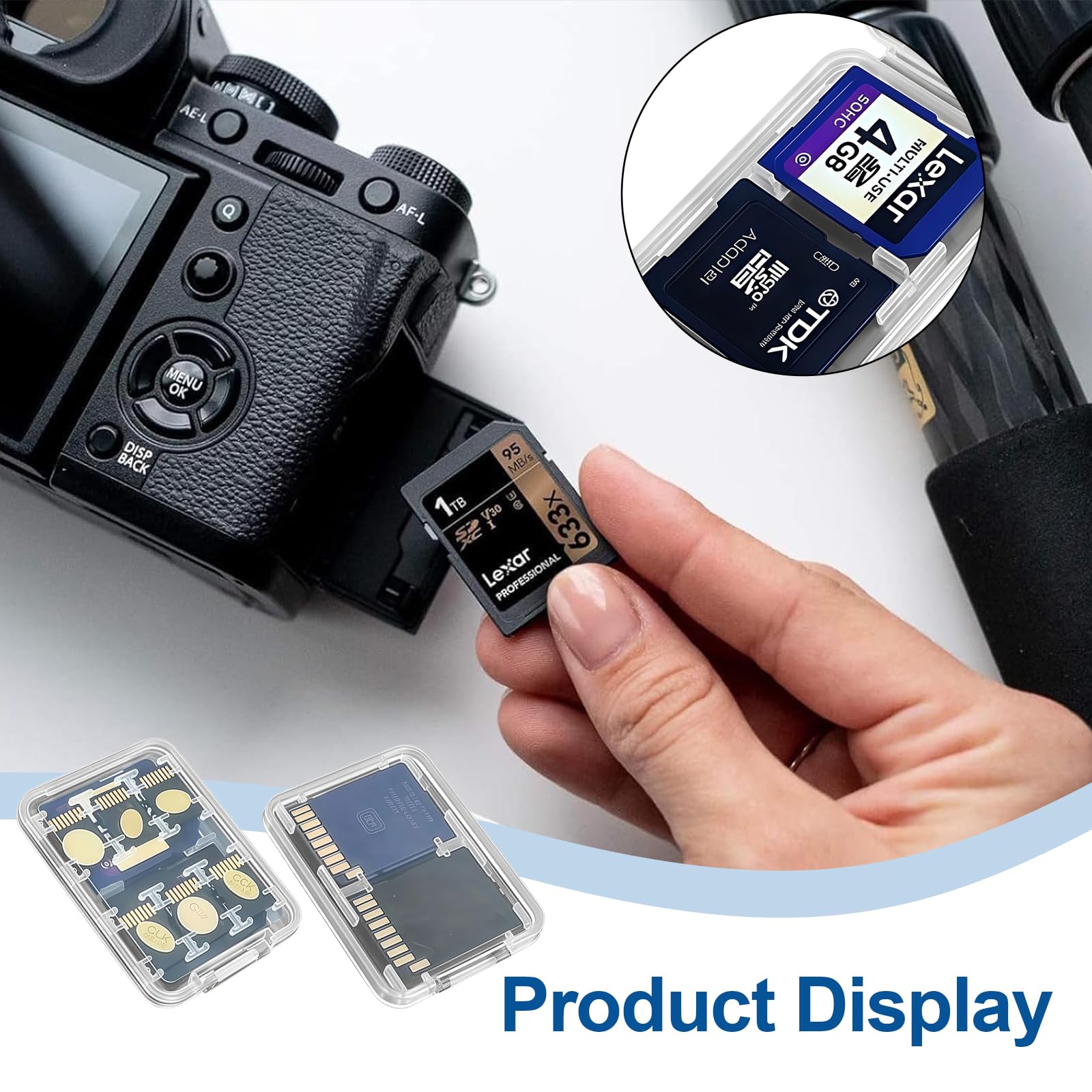 4 Pezzi Custodia Schede SD,20 PCS Trasparente Porta per Schede di Memoria in Plastica, Astuccio Plastica per Micro SD TF SIM e CF Carte