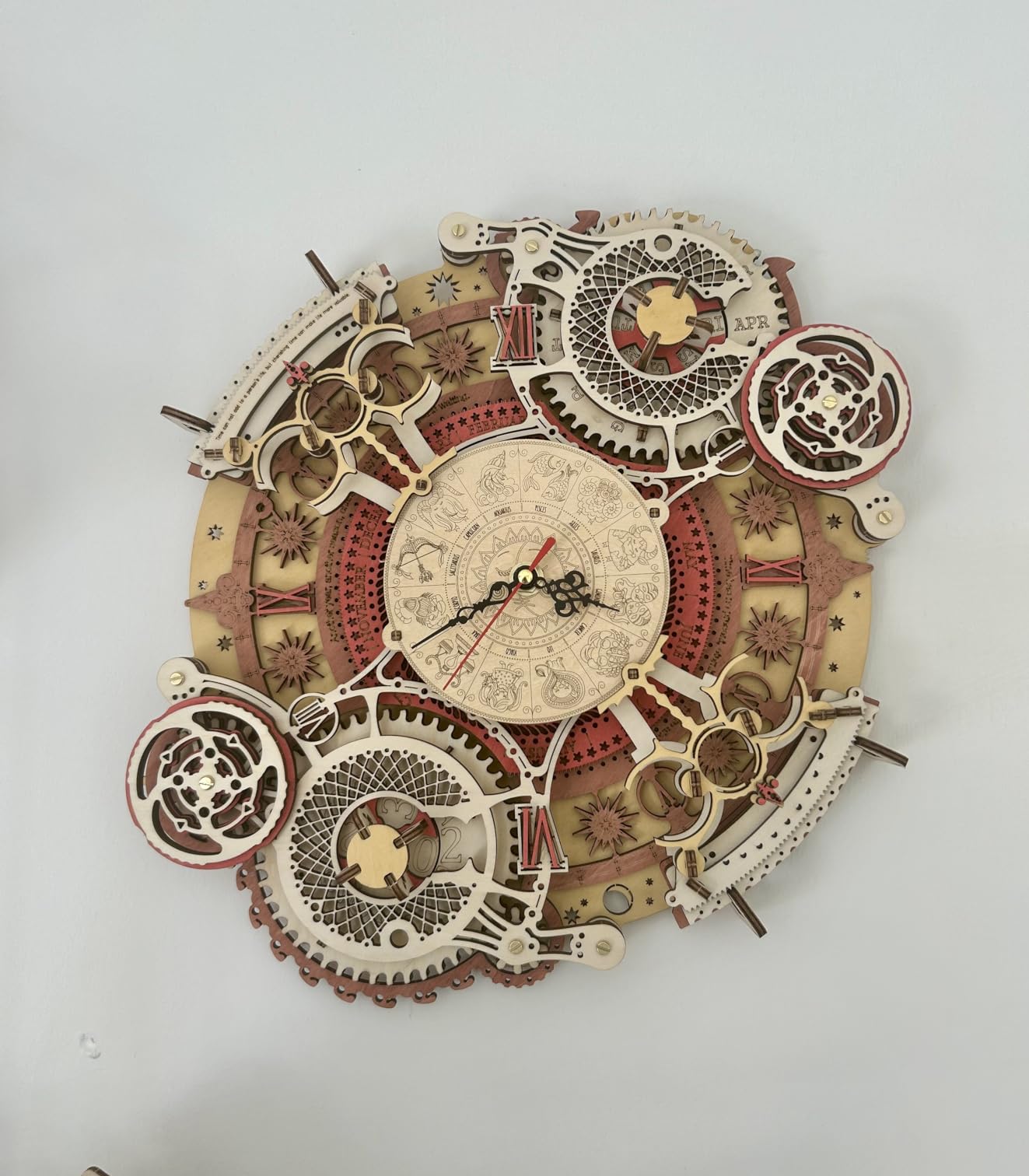 ROBOTIME Wooden Model Kits 3D Wall Clock DIY Puzzle for Adult to Build ...