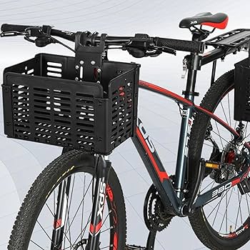 黒い折りたたみ自転車 前バスケット付き 並行輸入品】折りたたみ 自転車かご 《ブラック》 前かご 後ろ