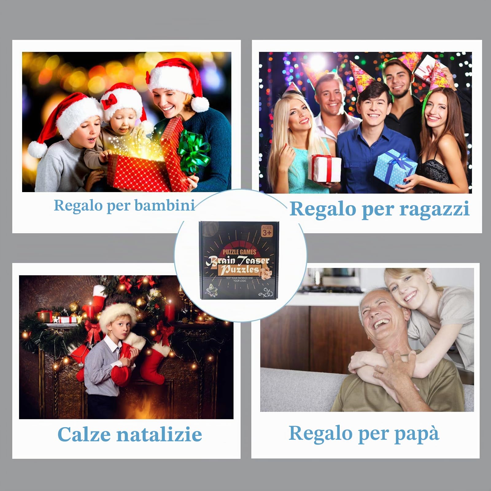 RoseFlower Rompicapo Giocattolo Puzzle in Metallo - Lega Intellettuale Sblocco Fibbia Mind IQ Test Challenge Game - Livello 10 Difficoltà - Antistress/Giocattoli educativi Regalo per Bambini Adulti