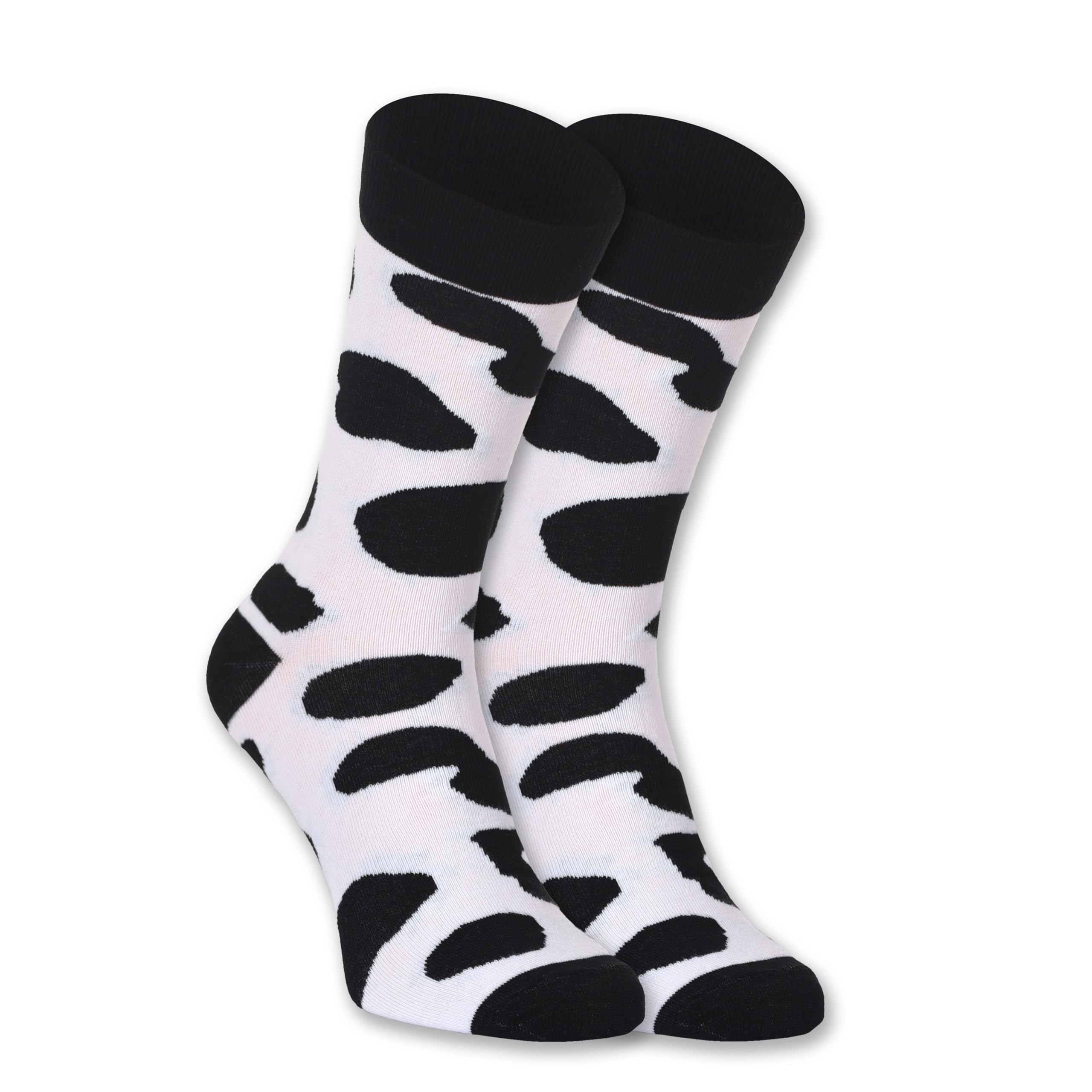 Euroscarves Casual-Themed Socks, Cow/Dalmatian, 8-11