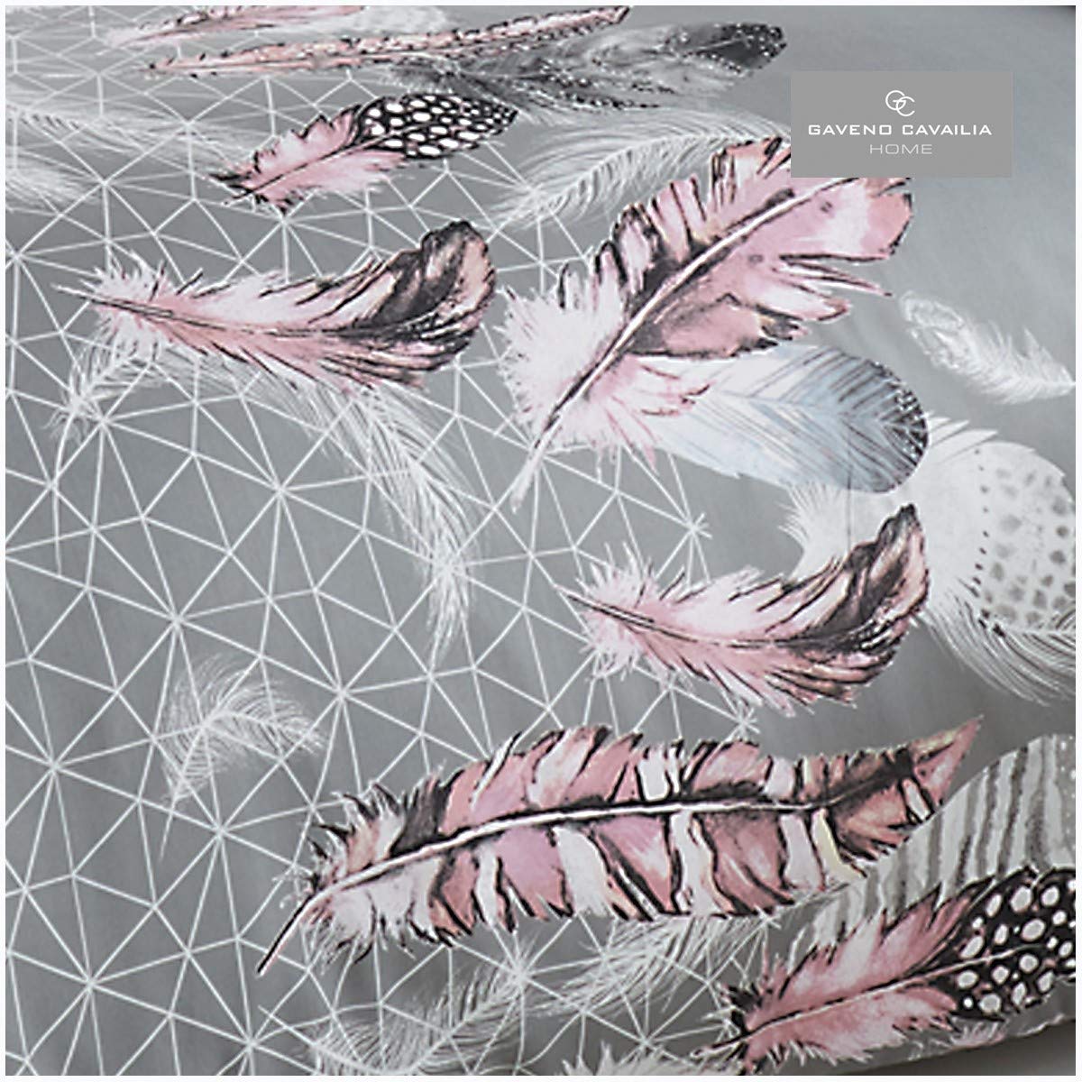 Gaveno Cavailia Ebano Elephant Set Copripiumino Matrimoniale Grigio, 3 Pezzi Misto Cotone Reversibile Biancheria da Letto, Facile da Pulire, 1 Copripiumino + 2 federe
