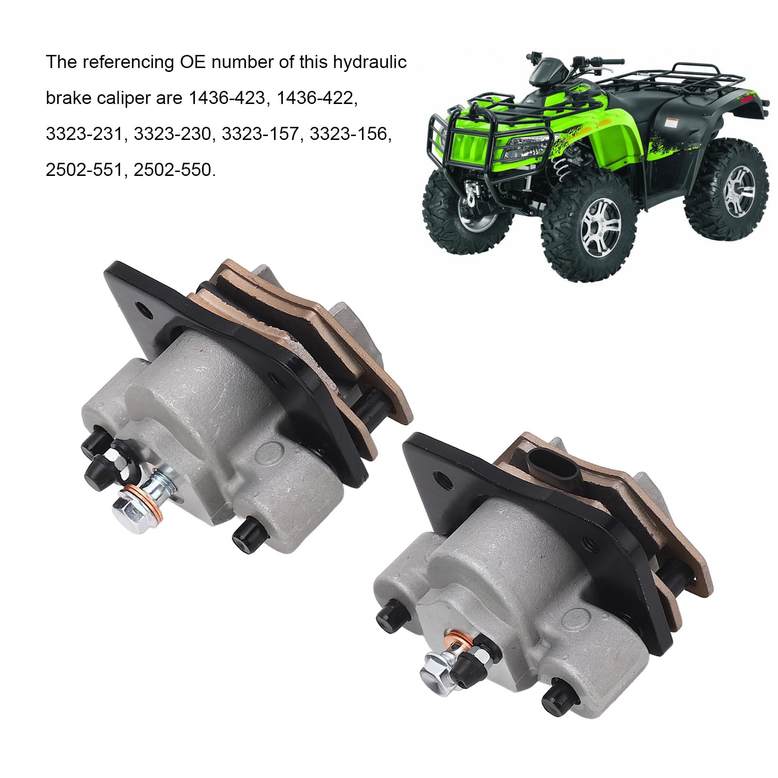 Pinzas de Freno Delantero 1436 423 Pinzas Hidráulicas de Metal Excelente Disipación de Calor Pinzas de Freno Delantero ATV de Juego de Frenos Hidráulicos Reemplazo para
