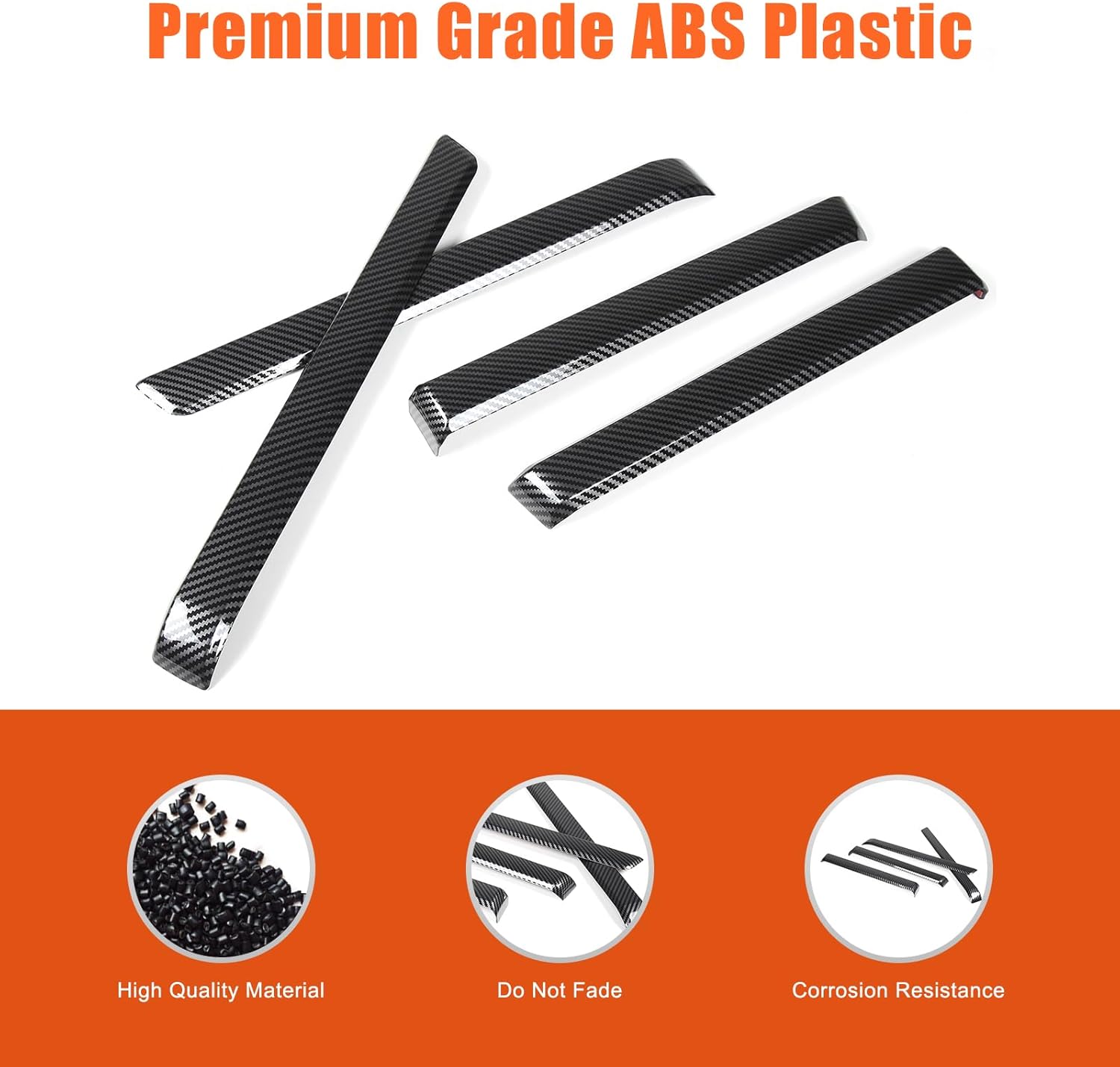 Car Interior Door Protector Trim Strip,Door Armrest Panel Cover Trim Compatible with Toyota Tacoma 2024 2025+ Not Fit TRD Version ABS Front Rear Interior Door Panel Trim Strip (Black Carbon Fiber)