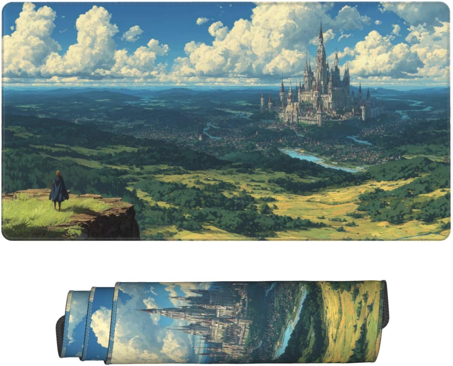 MTG Playmat Direction of Victory TCG Mat Board Game Card Game Trading Card Game Play Mat Desk Pad Original Hand Painting Stitched Edges Smooth Surface Rubber Base 23.5x13.7in