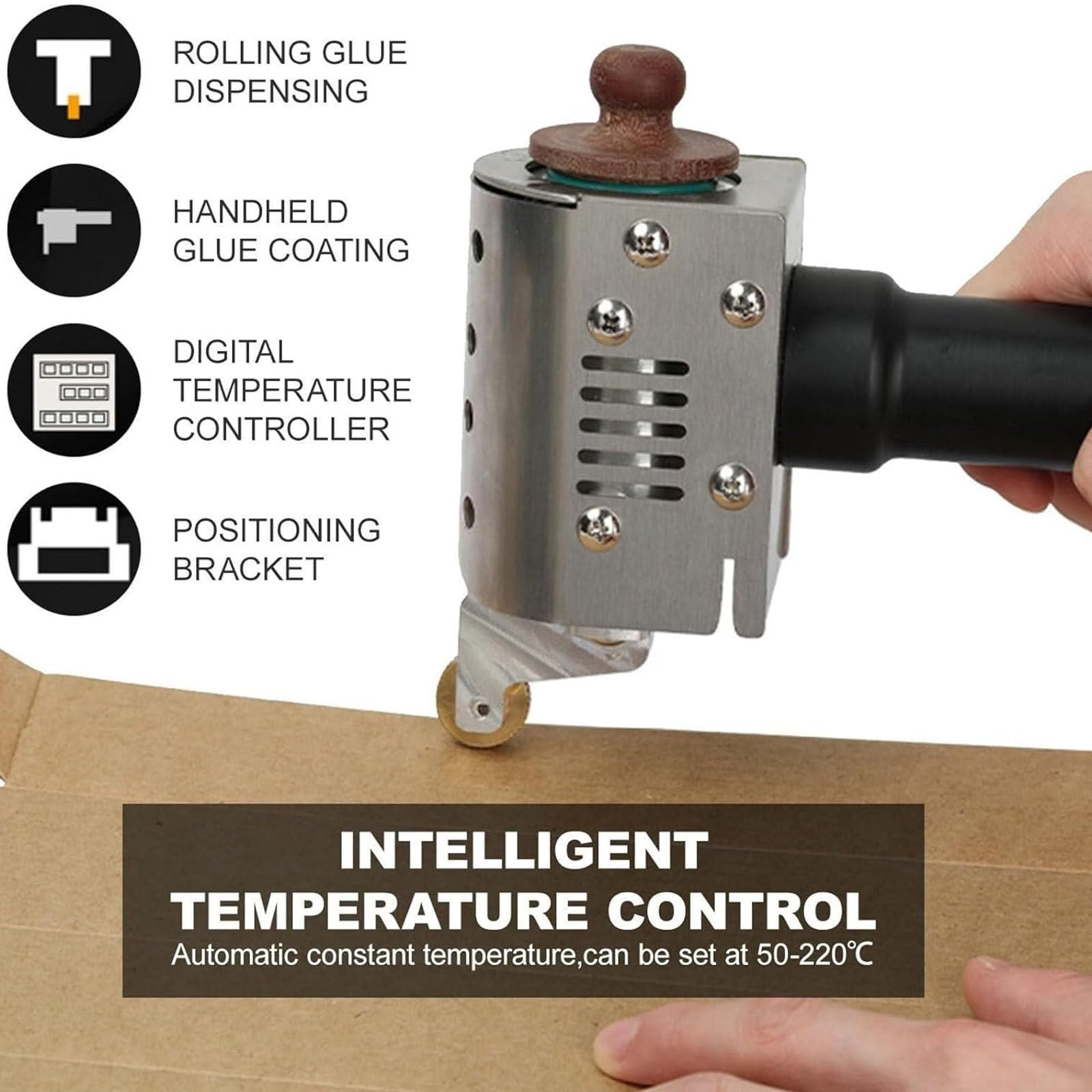 Pistola per colla a caldo, dispenser adesivo portatile, strumento per colla senza fili per fai da te, carta e imballaggi, potenza 150 W, capacità 150 ml