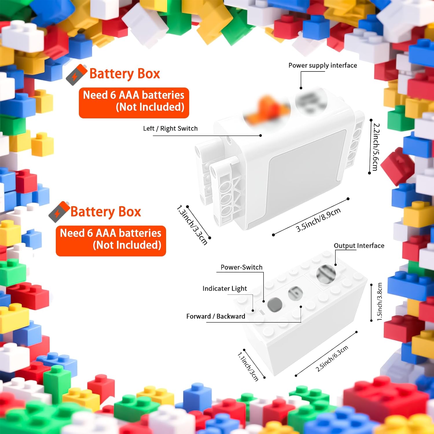 48Pcs Power Function Kit Set Motor Battery Infrared-Remote-Control Receiver Train Adjustable Speed Motor, Power Change Parts Compatible with mainbrands Technic-Parts 48Pcs Power Function Kit Set Motor Battery Infrared-Remote-Control Receiver Train Adjustable Speed Motor, Power Change Parts Compatible with mainbrands Technic-Parts