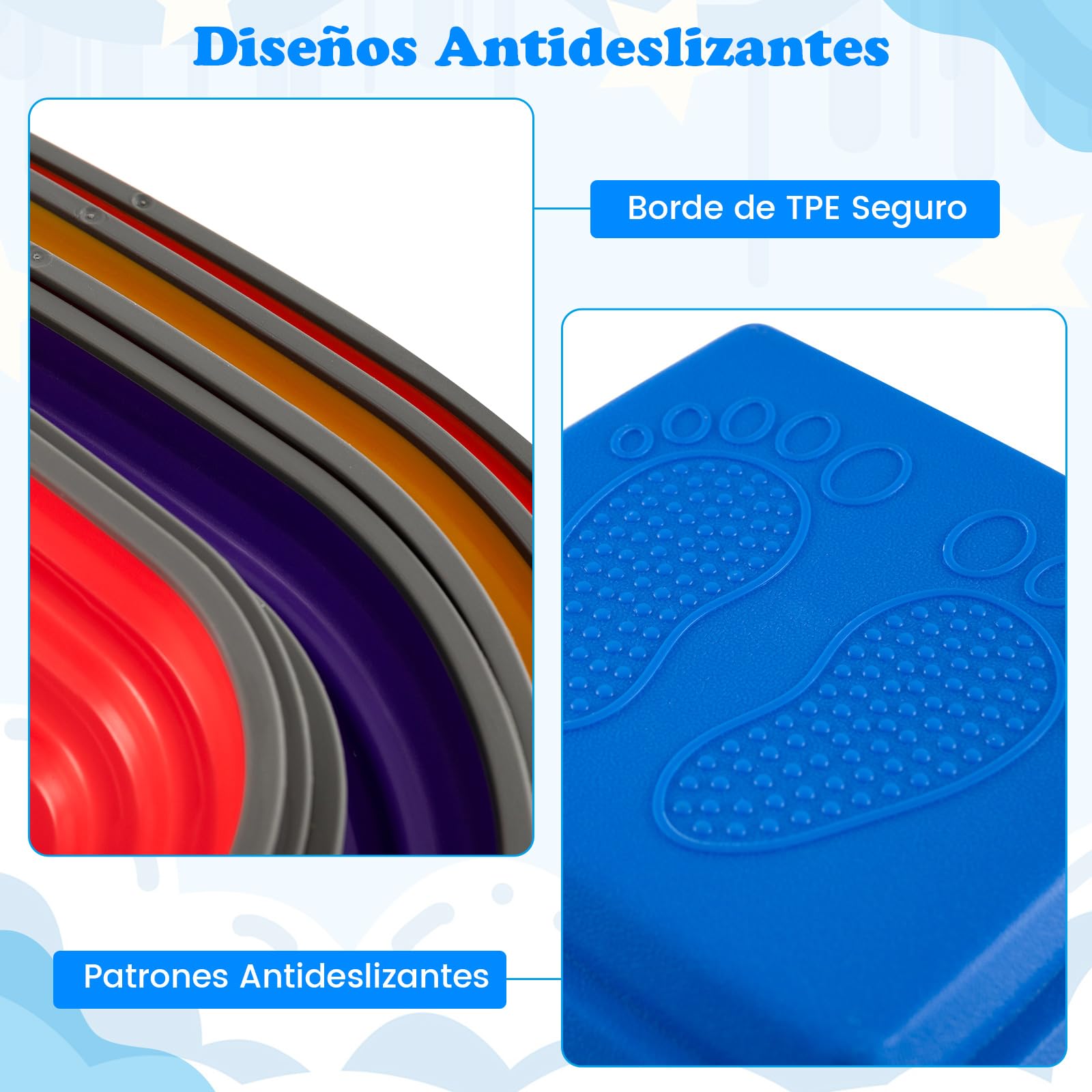 COSTWAY Piedras de Equilibrio para Niños, Juego de 11 Piezas de Equilibrio Apilables con Borde Completo Antideslizante para Niños, Juguetes Sensoriales para Guardería