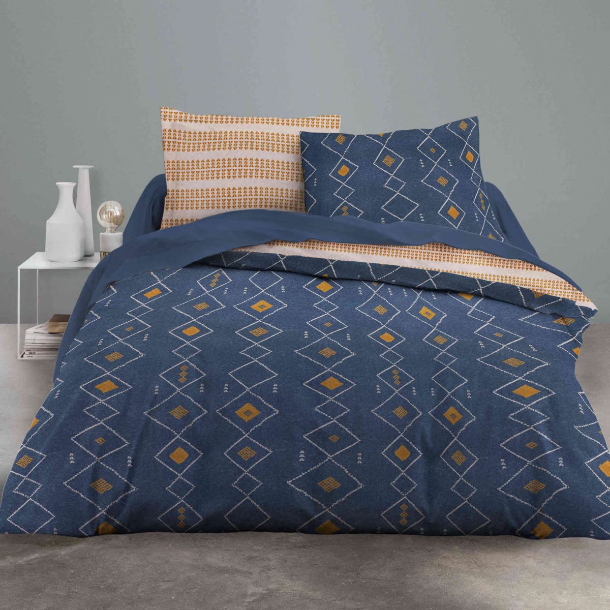 Juego de cama antialérgico TODAY de algodón azul 220x240 cm para pieles sensibles