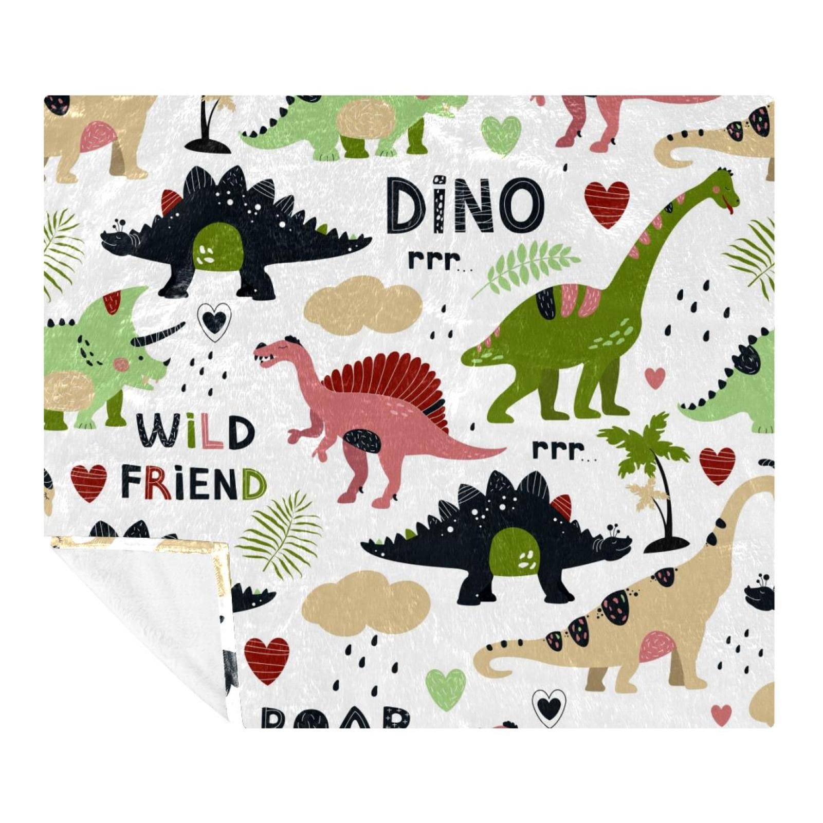 Couverture polaire dinosaure, idée cadeau réconfortante pour petits et grands