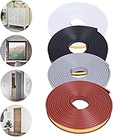 Vista 4 de Bandas de borde en forma de U, borde de chapa autoadhesiva de 16.4 pies, protector flexible de bordes de muebles TPE para reparación de gabinetes