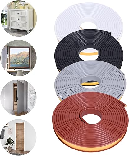 Miniatura 4 de Bandas de borde en forma de U, borde de chapa autoadhesiva de 16.4 pies, protector flexible de bordes de muebles TPE para reparación de gabinetes,