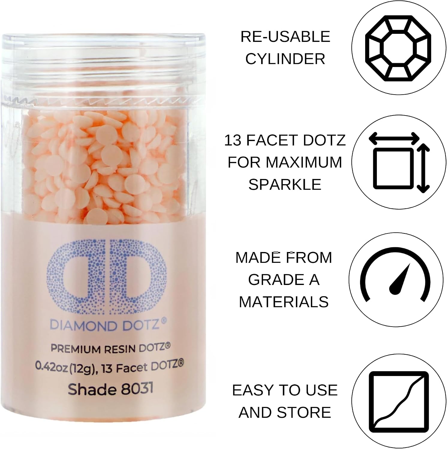 Diamond Dotz 2.8MM 12G Cylinder Pale Pink - Freestyle Diamond Painting Beads, Diamond Art Beads, Replacement Drills, Loose Gems for DIY Crafts and Art Projects