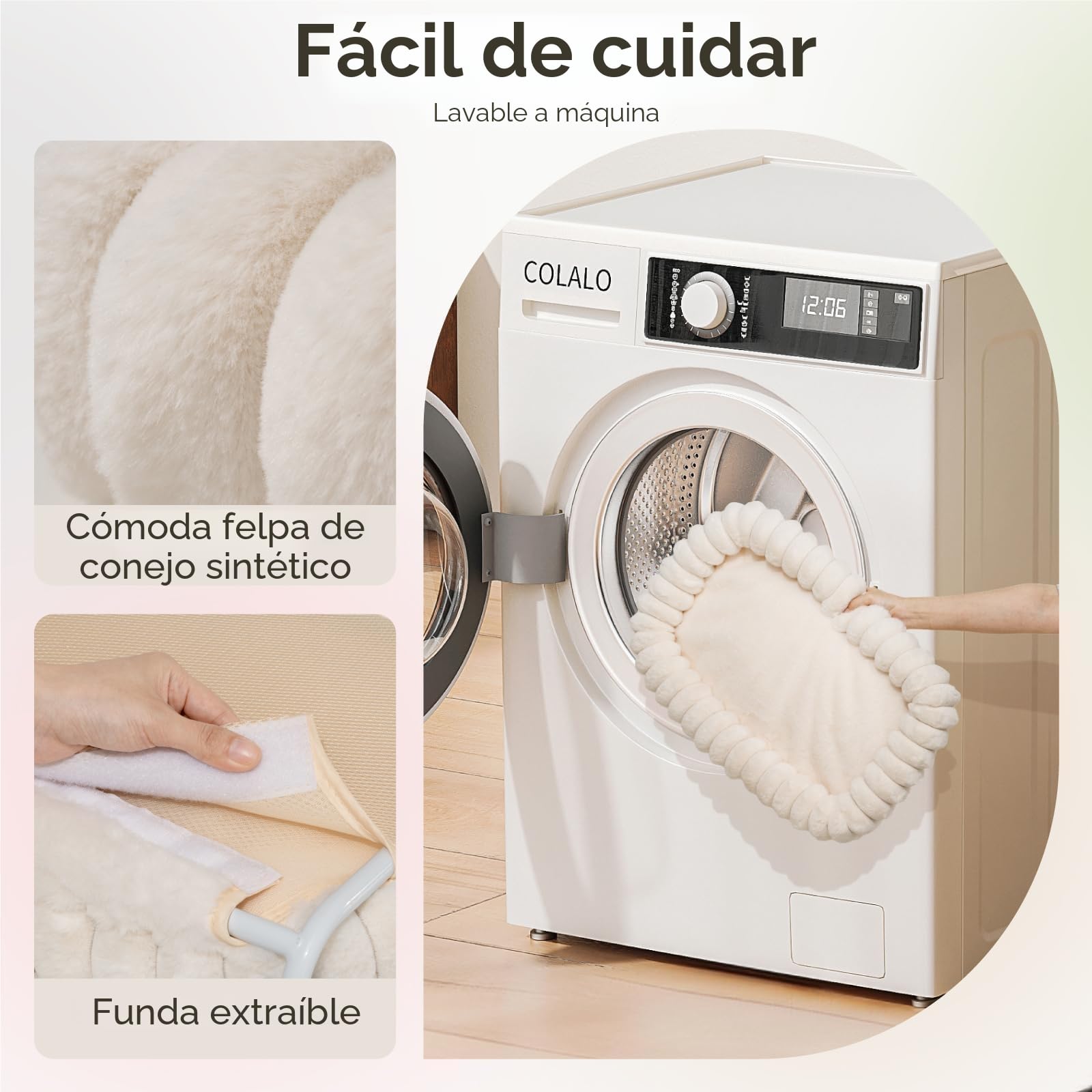 EDAGNY Hamaca de Cama para Gatos de Interior, Plegable, Funda Reversible, Felpa, Resistente hasta 18 kg (Blanco, M)