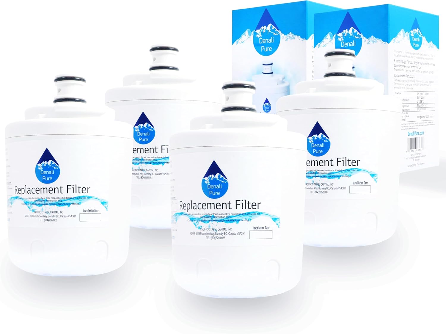 4-Pack Replacement for MZD2766GES Refrigerator Water Filter - Compatible with Maytag UKF7003 Fridge Water Filter Cartridge