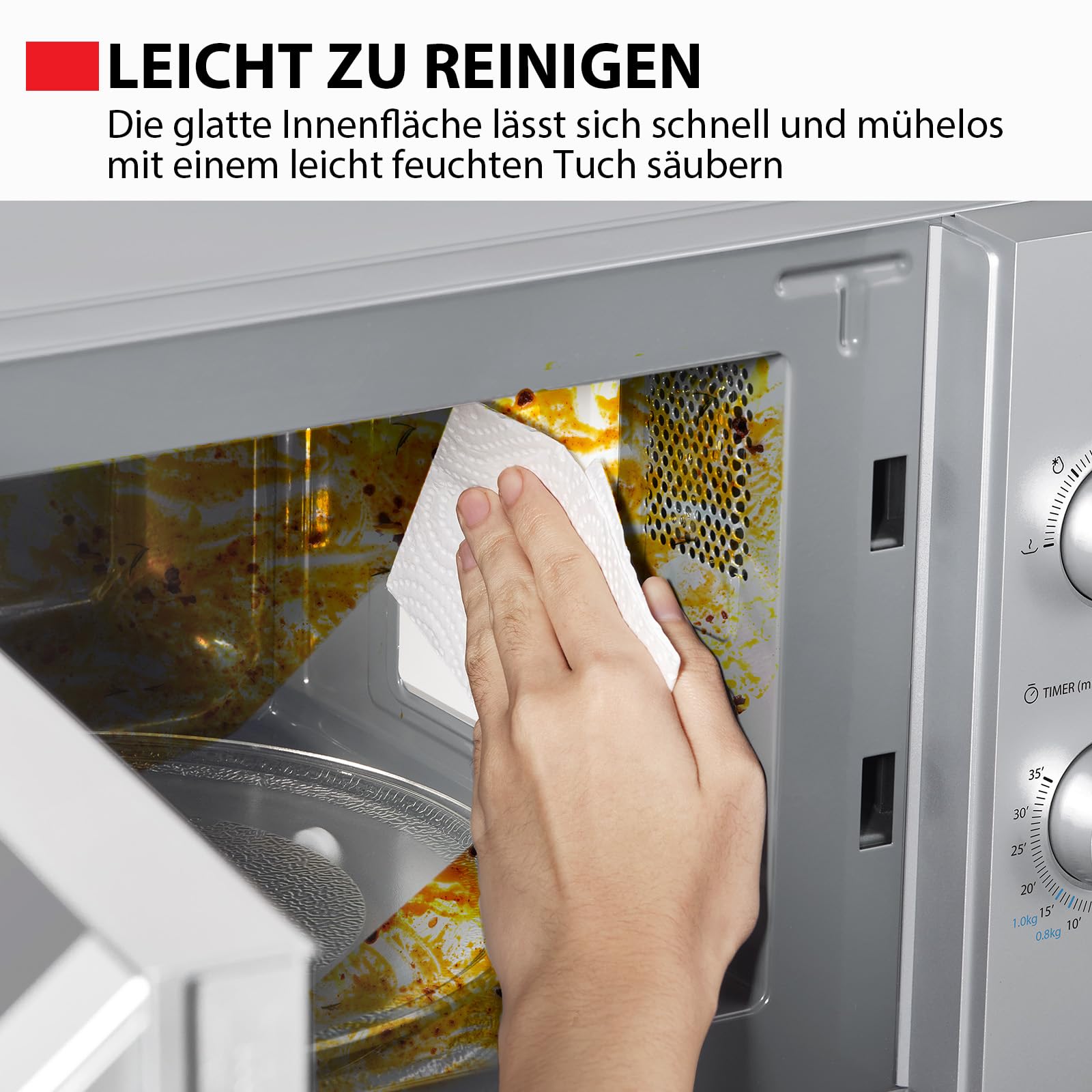 Toshiba Solo Microonde 20L MW2-MM20PE (SL), forno a microonde indipendente, 700 W, 5 livelli di potenza con pratica funzione di scongelamento, illuminazione a LED interna, argento