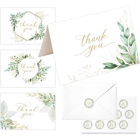 Gooji 4x6 Wedding Thank You Cards With Envelopes, Thank You From The New Mr And Mrs Cards, Matching Envelopes, Pack Of 20, Wedding Shower Thank You Cards Bulk (Cake & Car - View #9