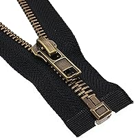 Vista 3 de #8 Cremalleras de latón antiguo de 30 pulgadas para chaquetas, abrigos de costura, manualidades, chaqueta separadora, cremallera de metal