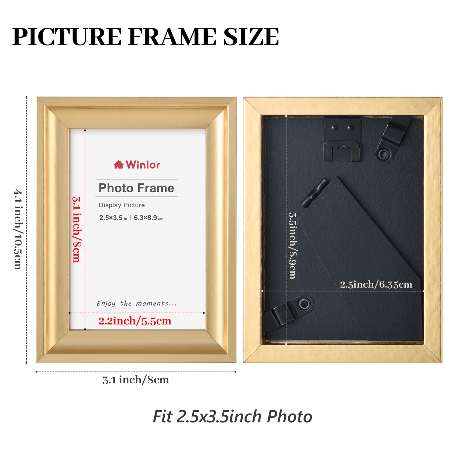 Mini polaroid ramki na zdjęcia zestaw 6 sztuk, małe ramki na zdjęcia ze szkłem HD, dekoracja do domu, biura, pokoju dziecięcego, dekoracja na ścianę, złote