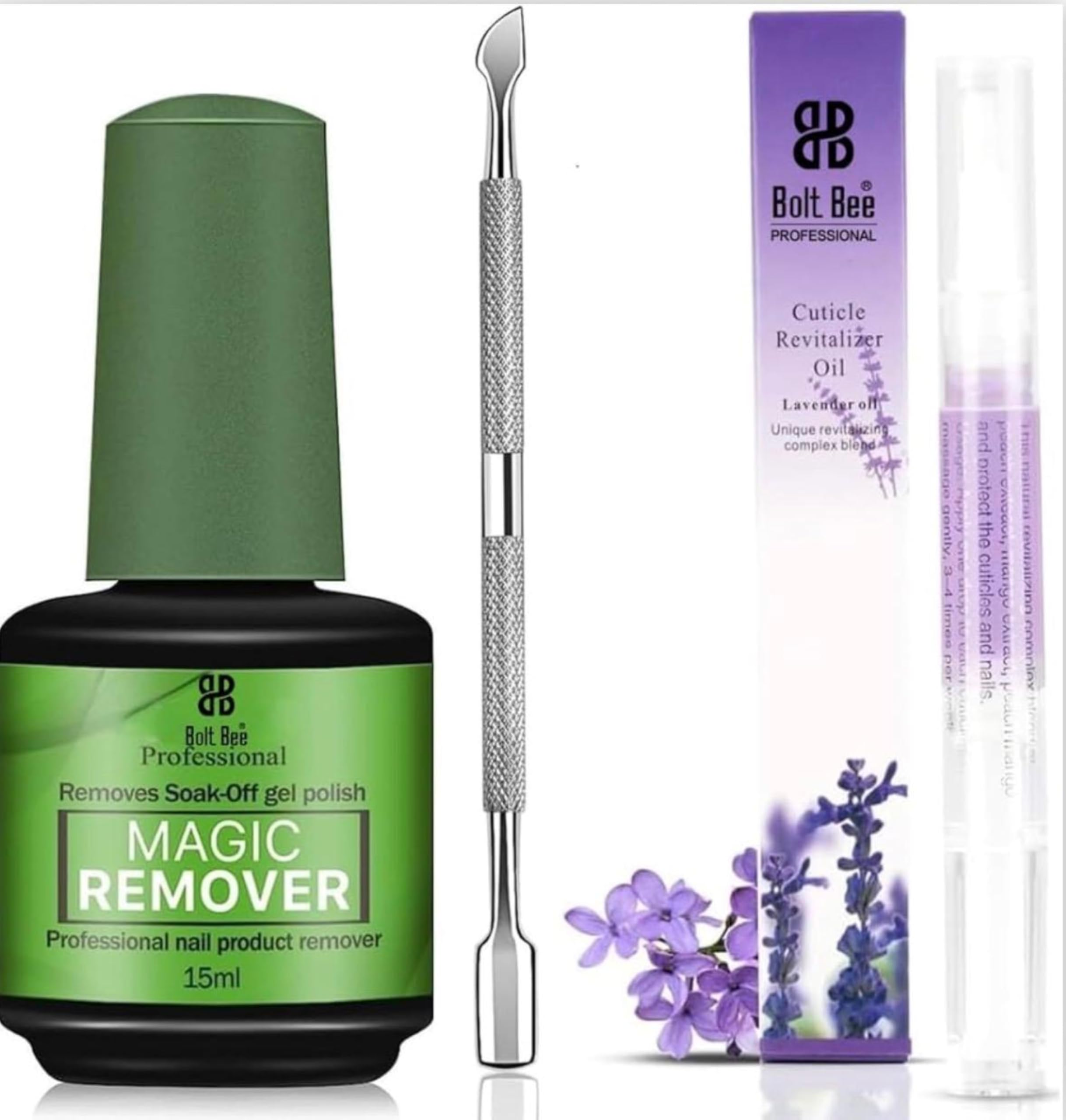 Bolt Bee Magic Gel Nail Polish Remover Set – Professional Nail Care Kit with Cuticle Oil and Pusher Tool for Home & Salon Use-picture-29