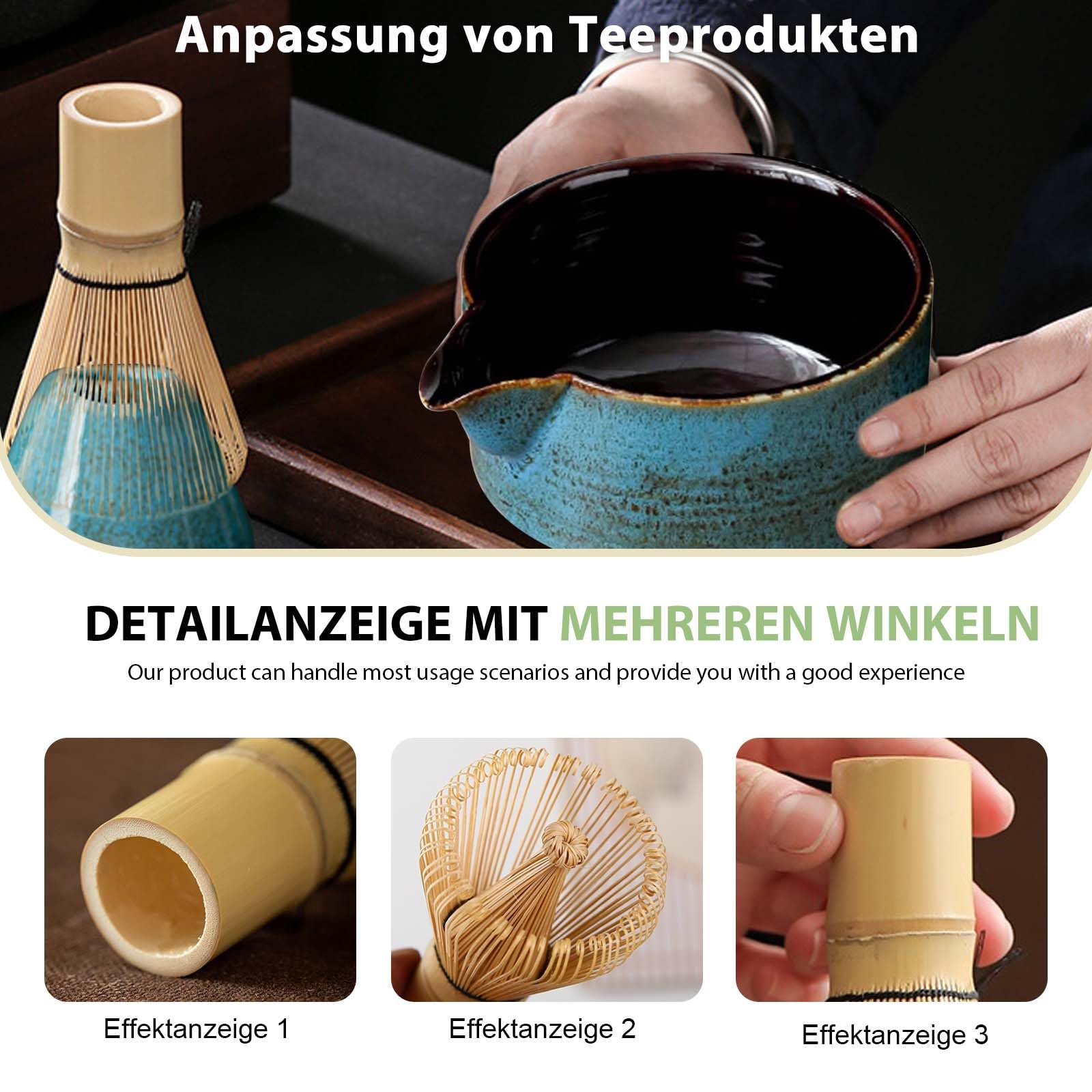 Set Da Tè Matcha 5 Pezzi In Ceramica - Kit Completo Con Frusta In Bambù, Ciotola E Supporto Per Cerimonia Giapponese