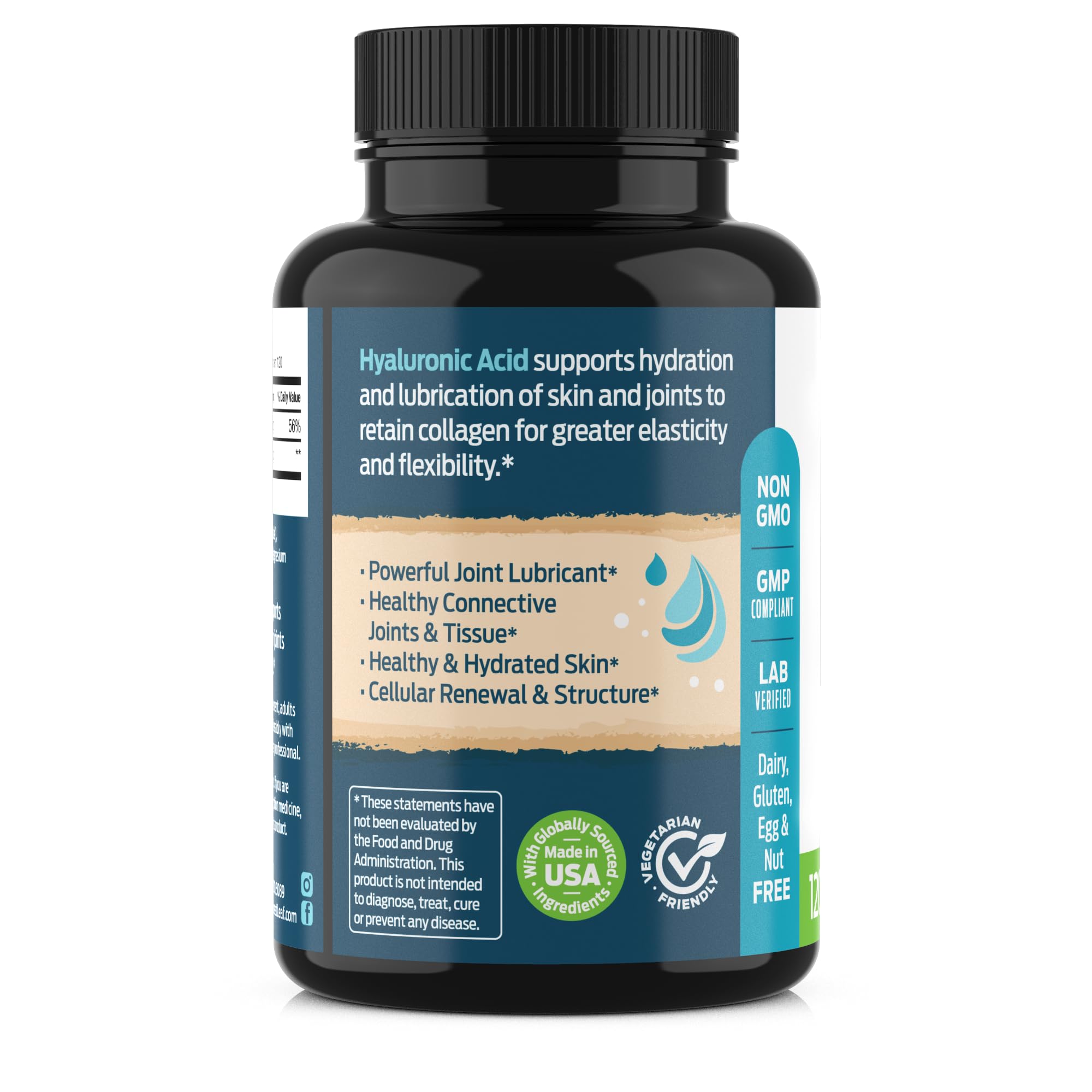 ForestLeaf Hyaluronic Acid Supplements | 100mg High Bioavailable Dietary Hyaluronic Acid Powder Capsules + 50mg VIT C | Supports Skin Hydration, Joint Lubrication, Anti-Aging, Hair & Nails | 120 Caps — Amazon image 9