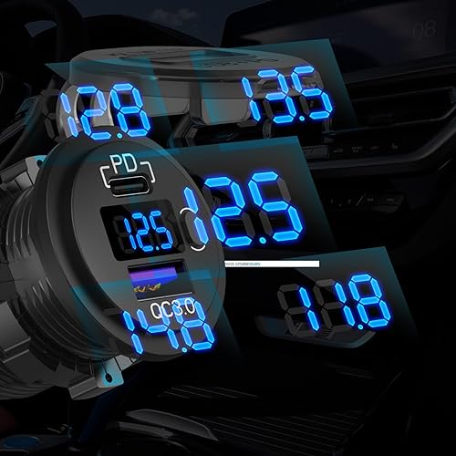 Miniatura 3 de Enchufe de cargador de coche USB C de 12 V, 38 W 12 V USB de repuesto para encendedor de cigarrillos con puerto USB PD 3.0 y QC 3.0, salida USB