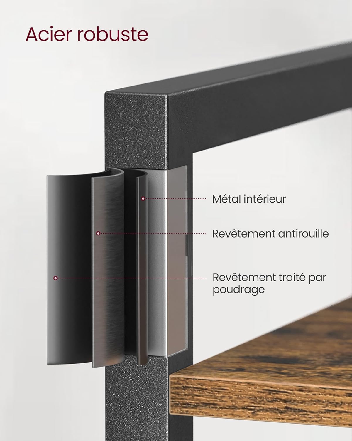 Image showing kettlebells on the shelves to demonstrate load capacity