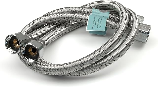 Pair of 1/2" BSP Female to Female Flexible Hose Connector 600mm Tail