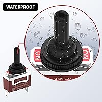 Vista 4 de Interruptor de palanca momentáneo, 12 V CC (ON) - Apagado (ON) Interruptor de palanca impermeable de 3 vías 12 voltios 30 A para barco marino