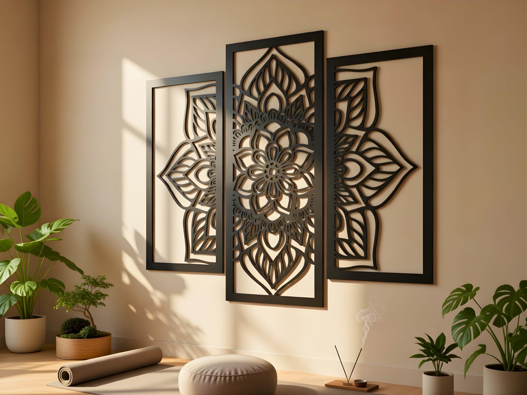 VAILLA Mandala da Parete Quadri Moderni Soggiorno – Legno 3D Casa XXL Arte