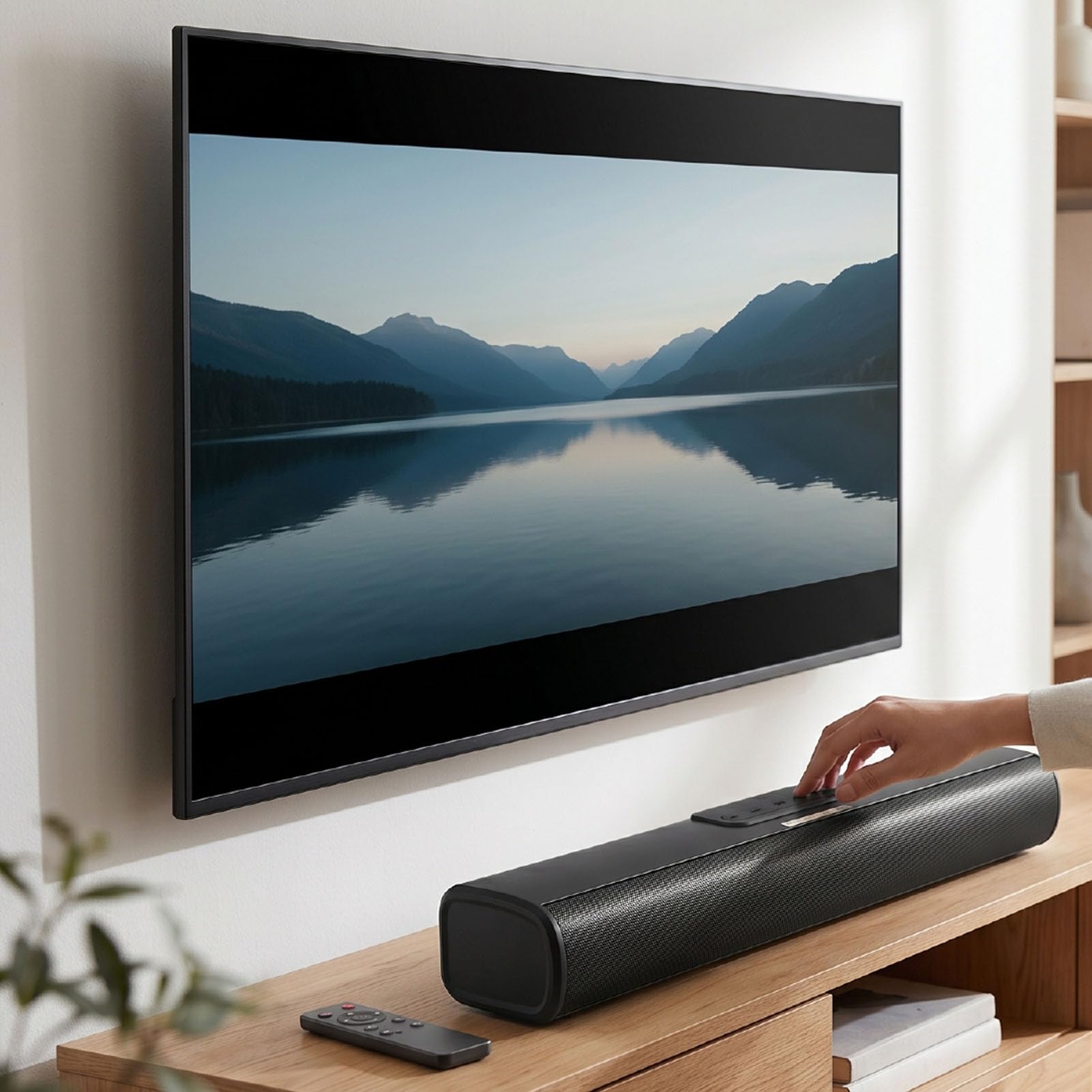 Altoparlante TV, Bluetooth 5.0 con HDMI ARC SPDIF USB AUX, Audio Surround da 60 W, modalità Notizie Film Musicali, Telecomando, per TV PC Telefono (Norma europea)