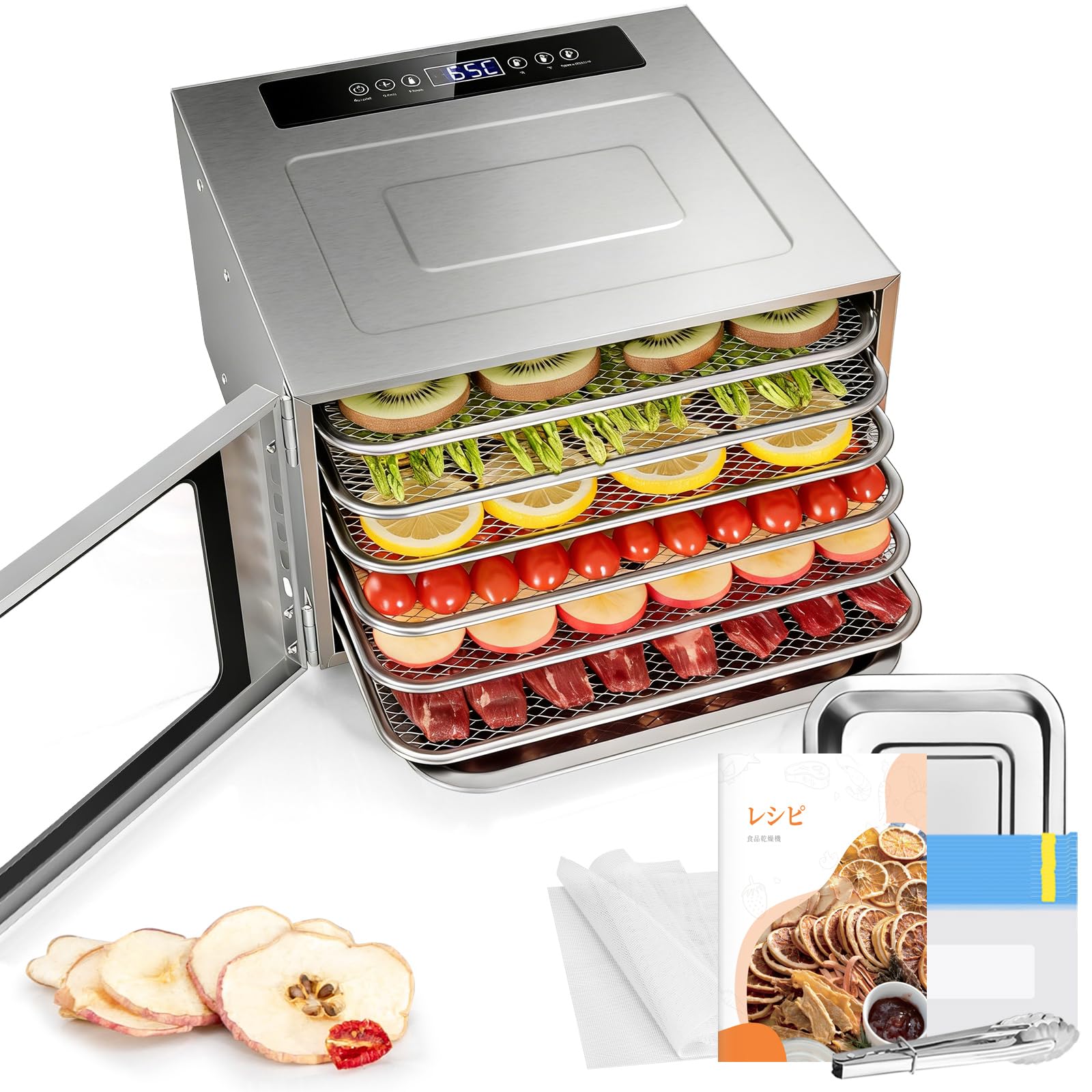 Kwasyo 6層フードドライヤー ステンレス鋼製食品乾燥機 400W