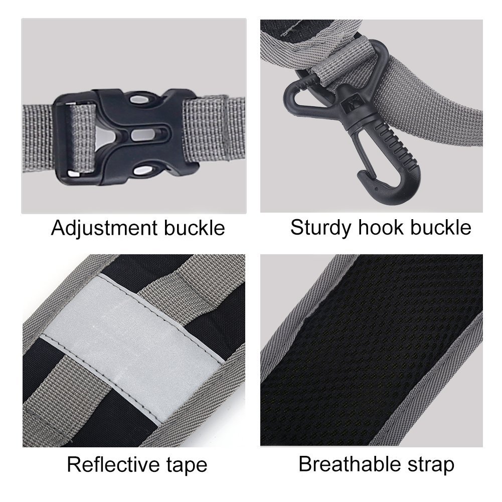Correa de Bolsa, 1 Par de Nailon Duradero Mochila Correas de Hombro Cinturón de Hombro Ajustable Cinturón de Cintura Piezas de Reparación Accesorios de Mochila (Negro)