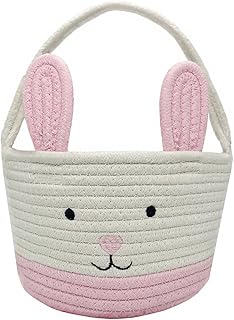 Easter Basket, Easter Bunny Baskets with Handle, Baby Gift Baskets, Egg Buckets Gifts Tote