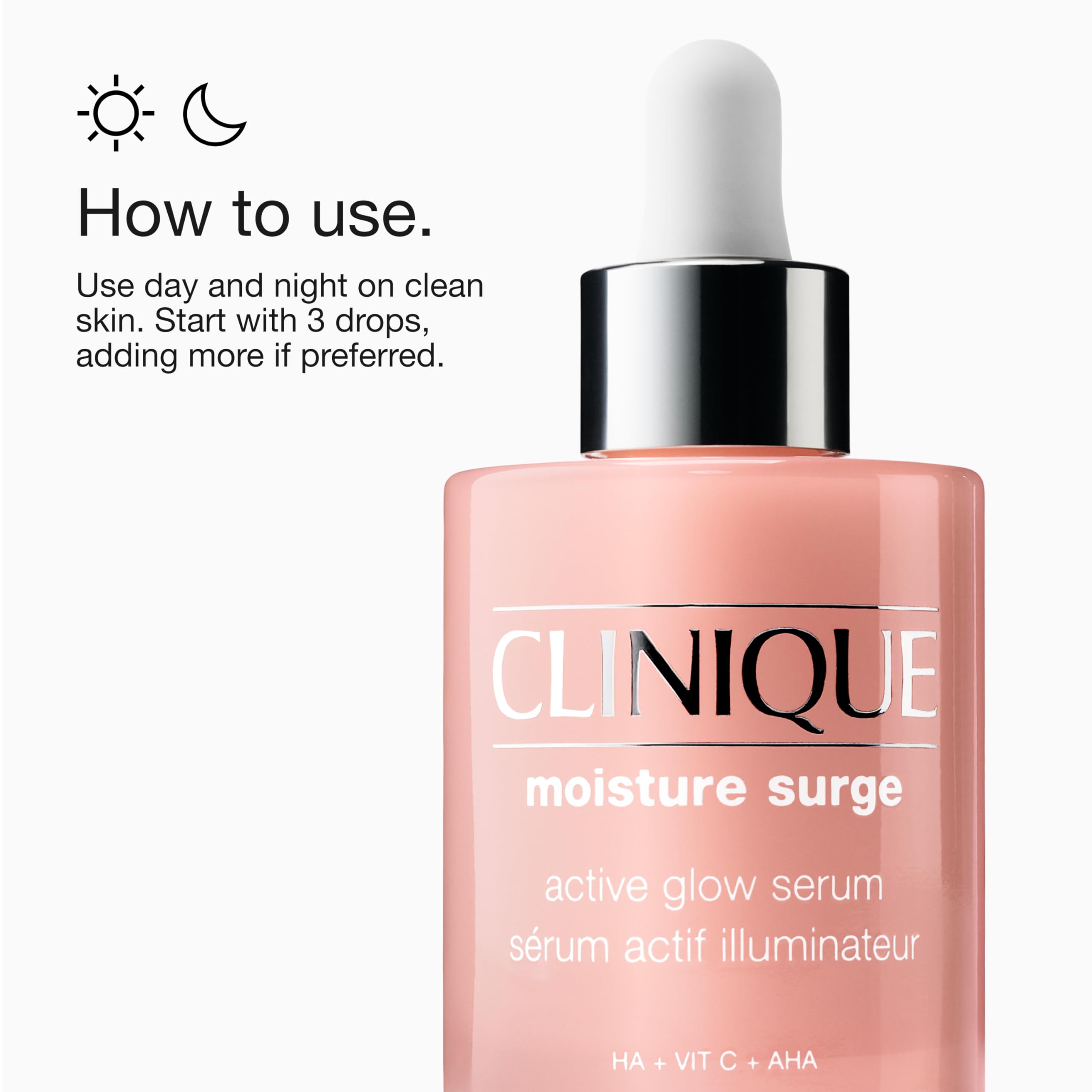 Clinique Moisture Surge Active Glow Serum with Lactic Acid, Hyaluronic Acid + Vitamin C | Hydrating, Lightweight + Oil Free​