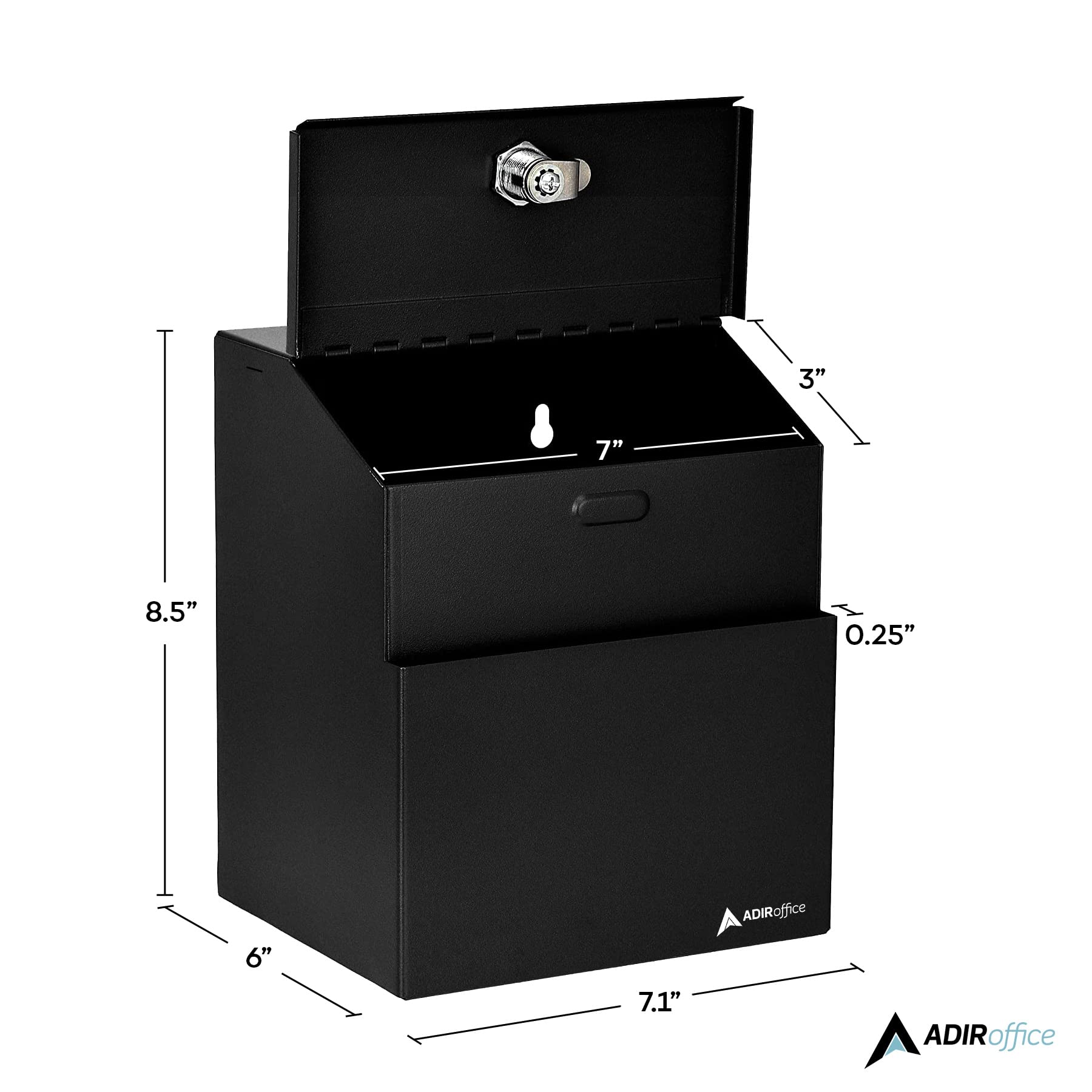 Adir Wall Mountable Steel Suggestion Box with Lock Donation Box