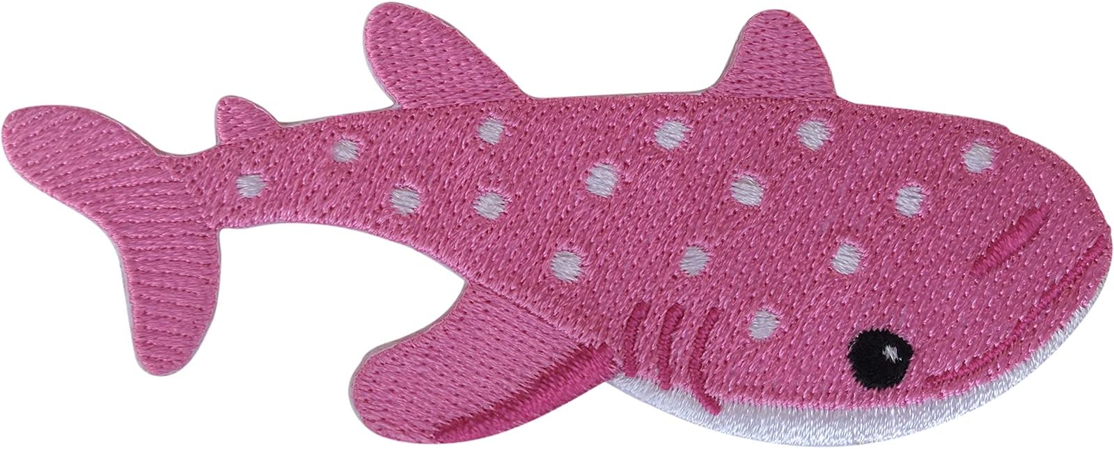 Pink Shark Patch Iron Sew On Clothes Fish Embroidered Badge Embroidery Applique