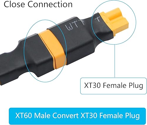 Miniatura 6 de 2 pares de adaptadores XT60 a XT30 macho hembra, XT30 a XT60 conector inalámbrico enchufe para RC FPV Drone Car Lipo NiMH cargador de batería ESC (4