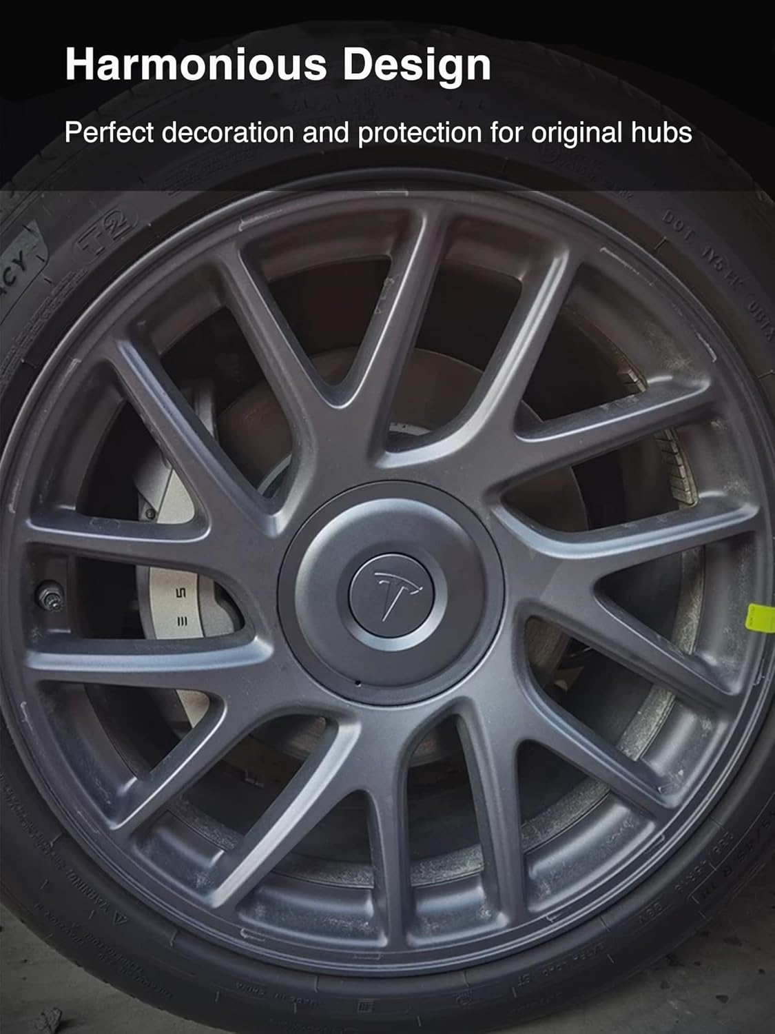 Wheel Center Caps for Tesla 2024 2025 2026 Model 3 Highland Wheel Hub Caps with Brand Caps Model 3 Wheel Covers Hubcaps Replacement Tesla Decoration Accessories (Not fit 2017-2023 Model 3)