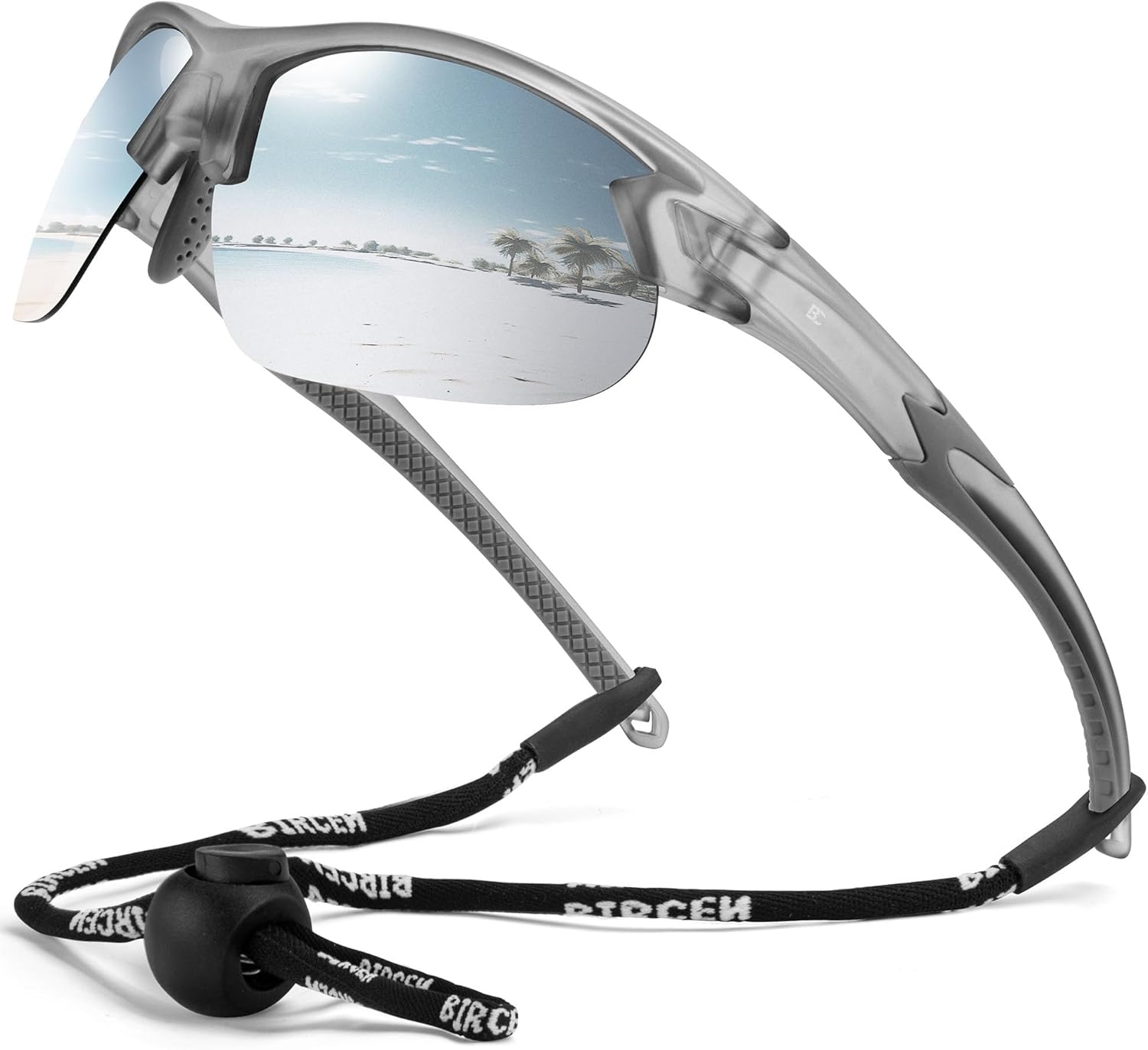 BIRCEN Mens Polarized Sunglasses for Sports: TR90 Lightweight Sun Glasses Wrap Around Shades for Fishing Driving Cycling