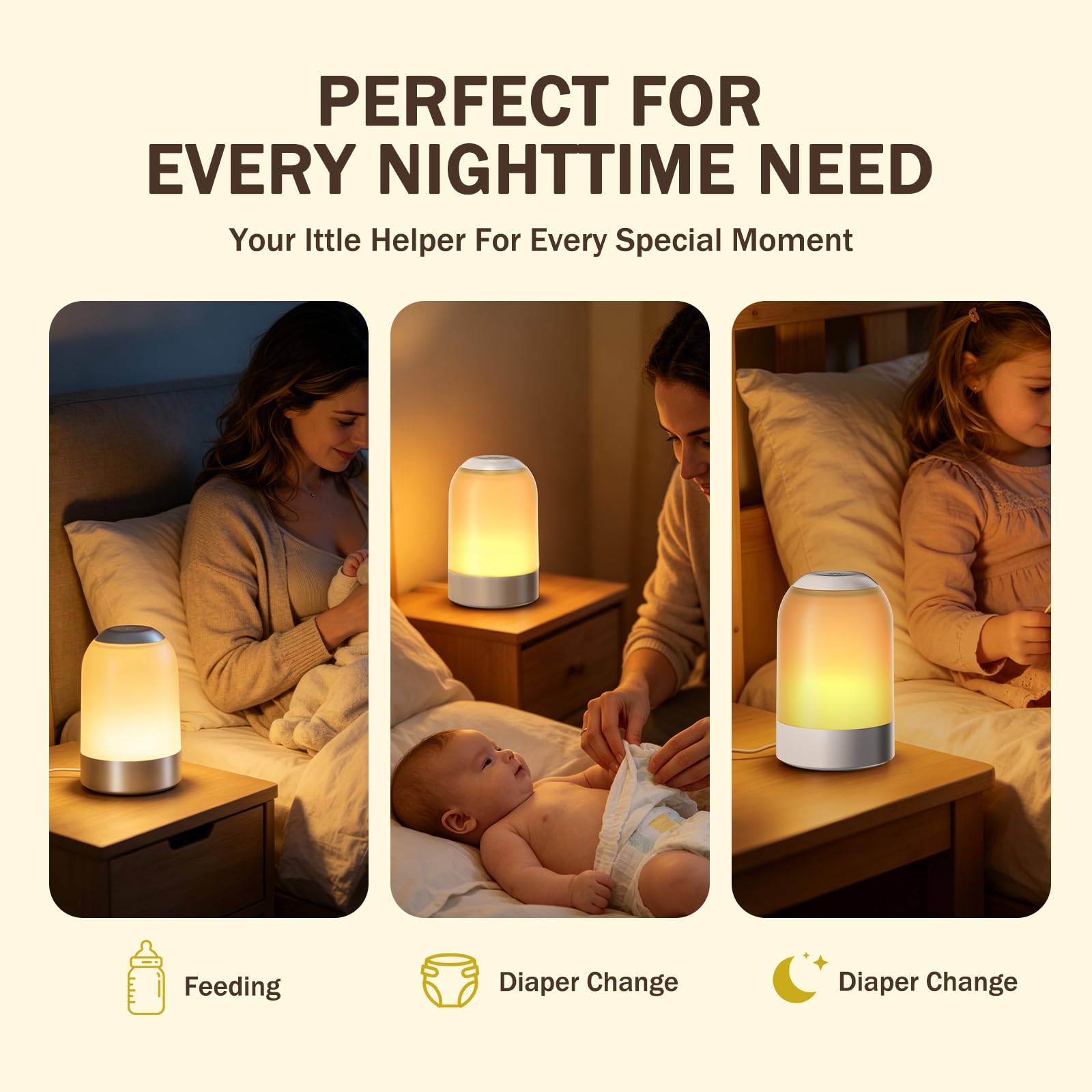 Lampada da comodino con funzione touch, luce notturna per bambini e adulti, luce uovo con timer, dimmerabile, piccola, senza fili, lampada da tavolo per comodino, camera da letto, cameretta dei