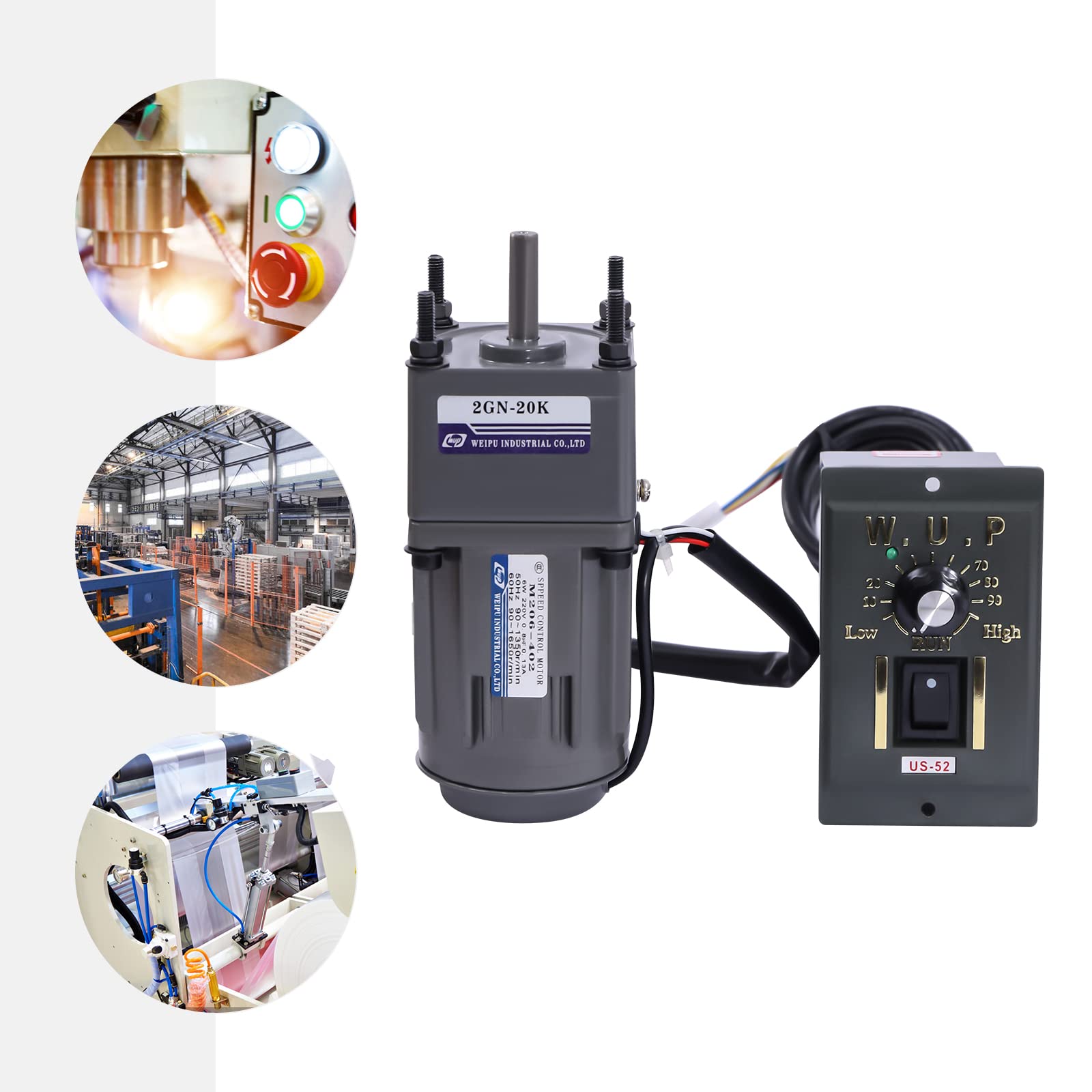 Motoriduttore AC 6 W 220 V velocità continua motore elettrico 1400 giri/min monofase alta coppia regolabile con regolatore di velocità 20 K Gear Motor