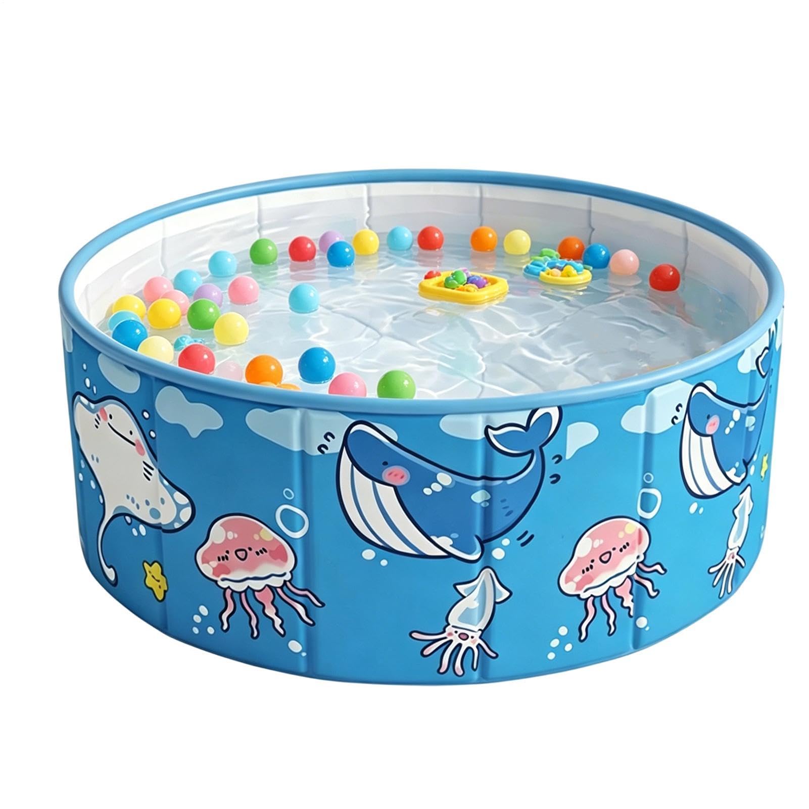 Piscina Infantil 90x45 cm Plegable Sin Inflar | Piscina para Niños Zona de Baile Exterior para Jardín Patio Playa Parque Verano Adultos Niños Perros Mascota