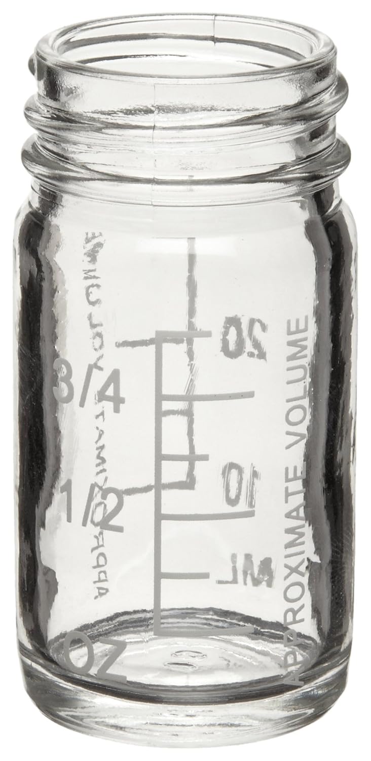 Wheaton W216991 Valumetric Graduated Bottle, Clear Glass, Capacity 4oz Without 48-400 Black Phenolic Poly-Seal Lined Screw Cap, Diameter 51mm x 102mm (Case Of 144)