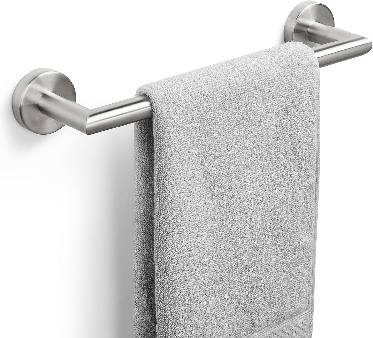 JunSun Bathroom Towel Bar 12 Inch Brushed Nickel Towel Racks Wall Mounted Bath Hand Towel Holder Modern Home Decor Towel Rod Bathroom Hardware Stainless Steel Towel Hanger Silver Towel Rail Single Bar