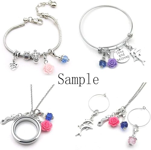 Miniatura 5 de WOCRAFT 20 piezas de suministros de artesanía hechos a mano con palabras de inspiración colgante con cierre de langosta para hacer joyas, accesorio